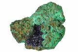 Sparkling Azurite Crystals With Malachite - Laos #141802-1